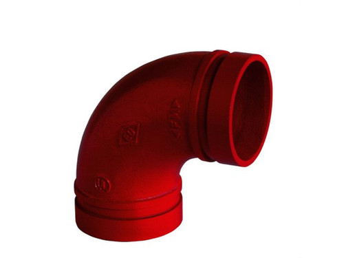 Codo 90º fig. 90 Ranurado pintado rojo - Atusa