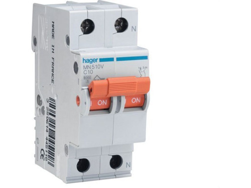 Interruptor Automático Mn 1P+N 6A C (Descatalogado) - Hager