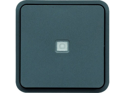 Pulsador componible NA Luminoso 10A 250V cubiko IP55 gris - Hager