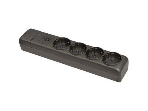 Base múltiple sin cable 4 tomas 2P+T 16A 250V con interruptor serie ION Negra - Solera