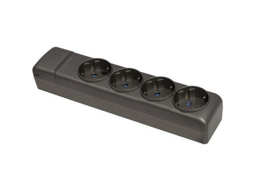 Base múltiple sin cable 4 tomas 2P+T 16A 250V serie ION Negra - Solera