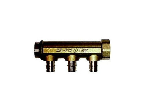 Colector M-H 3/4" latón Sist. anillo plástico para tubos PEX-a- AC-FIX