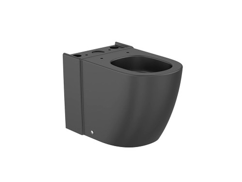 Taza para tanque bajo meridian rimless vortex adosado a pared, salida dual negro mate - Roca