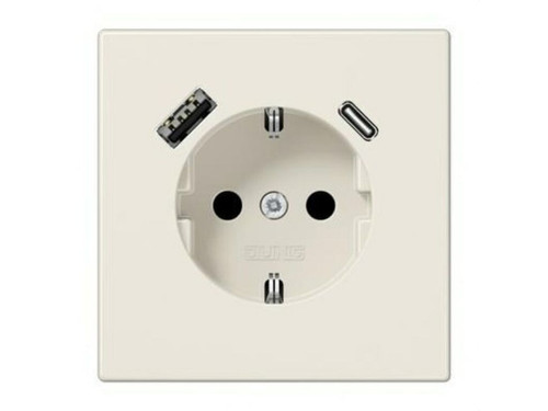 Enchufe Schuko + 2 tomas USB (A + C) serie LS - Jung