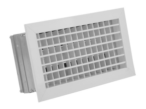 Rejilla doble deflex. horizontal con reg. tornillo 350X150 mm clip blanco - Agfri