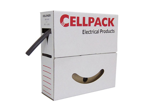 SR1F en caja SB Negro termorretractil de pared delgada sin adhesivo contracción 2:1 - Cellpack