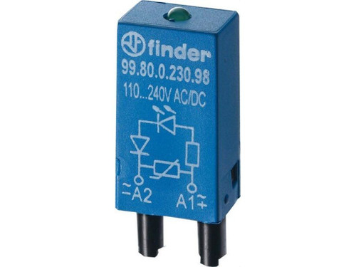 Módulo de señalización y protección CEM SERIE 99, 6...24V DC, LED indicador + diodo (polaridad estándar) - Finder