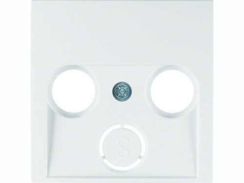 Placa TV-FM-SAT S1 brillo blanco polar - Hager