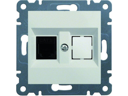 Toma simple RJ11/RJ12 LUMINA2 blanco polar - Hager