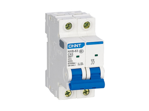 Interruptor magnetotérmico NXB-63 2P curva C 6kA - Chint