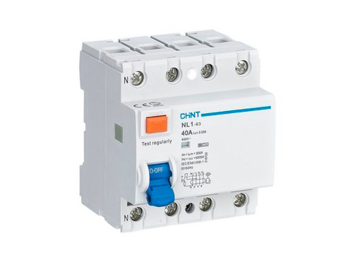 Interruptor diferencial NL1 4P 30mA Tipo AC 6kA - Chint