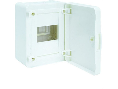 Caja superficie Golf VS con puerta opaca blanca + regleta - Hager