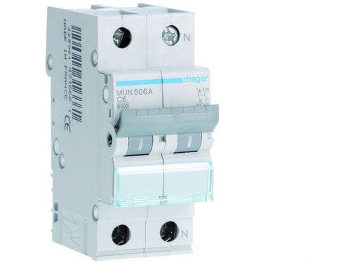 Interruptor Automático MU 1P+N curva C 6kA - Hager