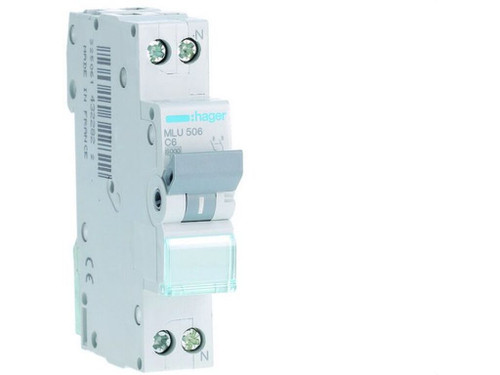 Interruptor automático ML 1P+N curva C 6kA - Hager