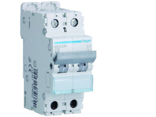 Interruptor automático magnetotérmico M 2P curva C 6kA - Hager