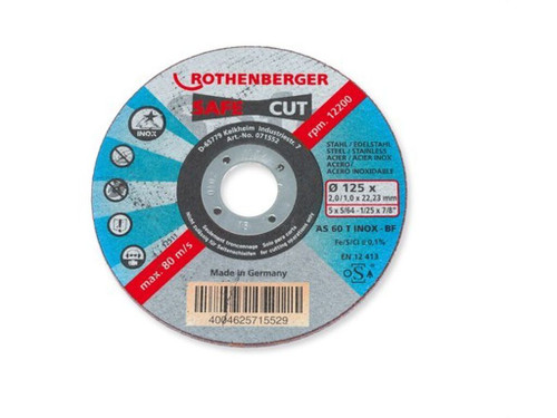 Disco corte Safe Cut de 125mm (en caja) - Rothenberger