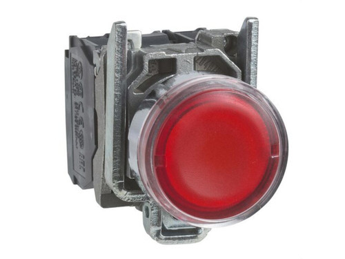 Pulsador luminoso rasante diámetro 22 24V rojo embellecedor metálico - Schneider Electric
