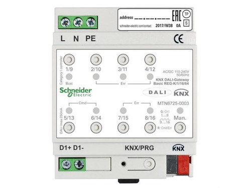 Gateway Basic KNX DALI REG-K/1/16/64 AC/DC 100-240V 50/60Hz IP20 - Schneider Electric