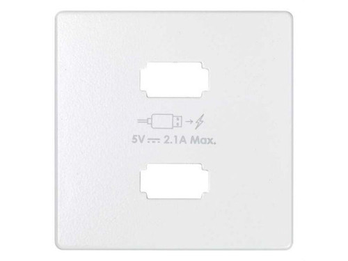 Placa cargador SIMON 82 2xUSB 5V DC 2.1 tipo A blanco mate - Simon
