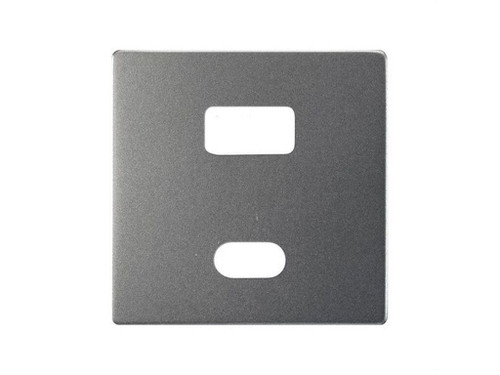 Placa SIMON 82 CONCEPT doble cargador USB C+A QUICKCHARGE titanio - Simon
