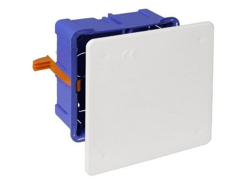 Caja de conexión de empotrar en tabique hueco de 100x100mm tapa con garra metálica - Solera