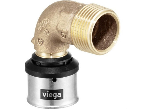 Codo con rosca 90º d.25 R.3/4" modelo 6714 rosca R Viega Smartpress con SC-Contur bronce