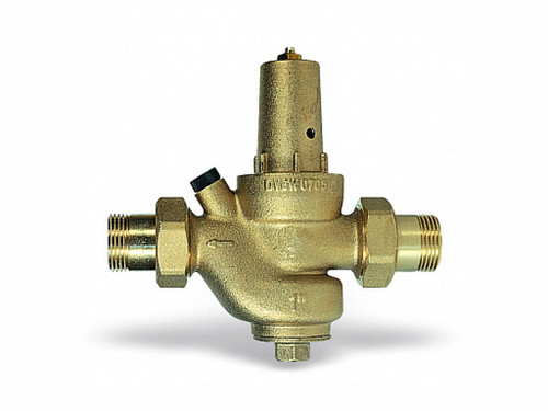 Válvula reductora 1.1/4" M-M DRV de presión de membrana con asiento compensado y racores en cuerpo y casquete de latón - Watts