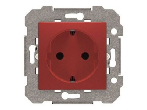 Base Schuko 2P+T Emborne por tornillo serie Viva rojo - BJC