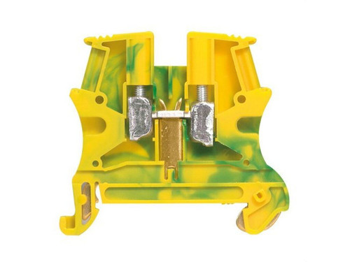 Para conductor de protección - Pie metal 1 unión - 1 entrada/1 salida - Verde/amarillo - Sección nominal: 4 mm² - Capacidad conductor rígido: 0,25 a 6 mm² - Capacidad conductor flexible con o sin terminal: 0,25 a 4 mm² - Paso: 6mm. - Legrand