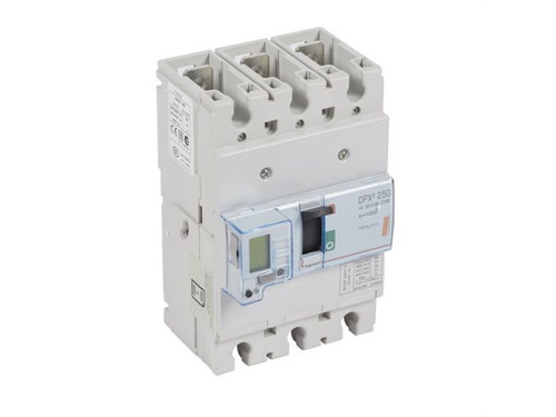 Caja moldeada electrónico - versión fija - Protección sobrecargas: - Ir ajust de 0,4 a 1 In - Tr ajust de 3 a 15 s - Protección cortocircuitos: - Isd ajust de 1,5 a 10 Ir - Tsd ajustable de 0 a 0,5 s - Icu 25 kA - 3P - In: 100 A. - Legrand