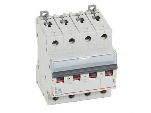 Interruptor automático magnetotérmico DX³ - 4P - 400V - 10A - curva C - 10/16kA - Legrand