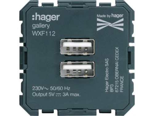 Toma gallery cargador usb 2 puertos - Hager
