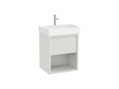 Unik tura 550x430 1 cajon mas estante inferior abierto blanco roto - Roca
