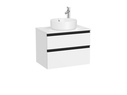 Conjunto mueble the gap 600x460 para lavabo sobre encimera blanco mate - Roca