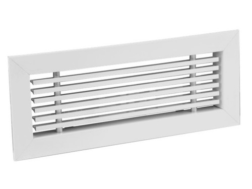 Rejilla lineal lama fija 0º con marco 350X150 mm clip blanco - Agfri