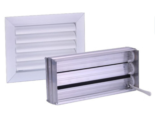 Rejilla Lama curva horizontal con reg. tornillo 500X100 mm pestillo blanco - Agfri