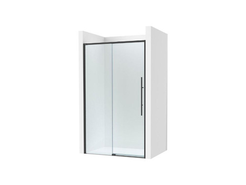 Mampara ducha frontal BRISA L2-E cristal transparente negro mate