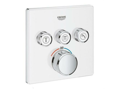 Termostato Smartcontrol 3 cristal blanco cuadrado - Grohe