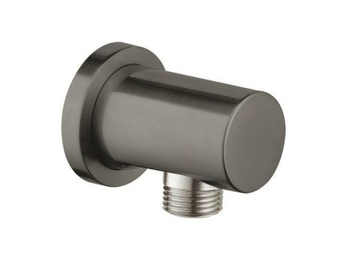 Codo salida 1/2" con florón redondo cepillado grafito - Grohe