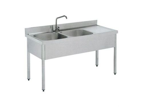 Fregadero industrial 2 cubetas 1300x600 INOX - Nofer