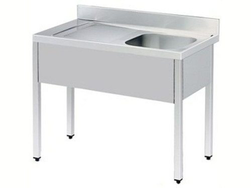 Fregadero industrial 1 cubeta + escurridor izquierda + bastidor 1200x700 INOX - Nofer