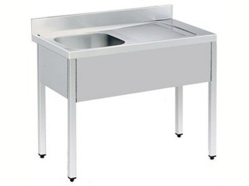 Fregadero industrial 1 cubeta + escurridor derecha + bastidor 1200x600 INOX - Nofer