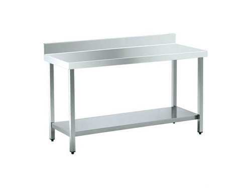 Mesa mural con peto y estante 600x550 INOX - Nofer