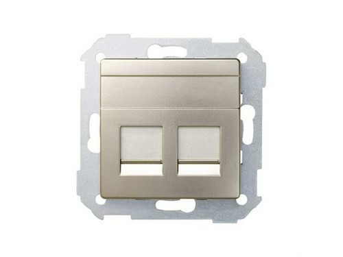 Tapa informática universal 82 con 2 conectores RJ45 cava mate - Simon