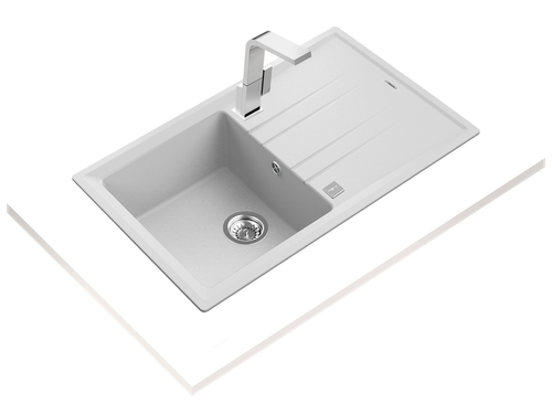 Fregadero de Tegranite+ blanco STONE 50 B-TG 1C 1E_MAESTRO cubeta 200mm mueble de 50cm - Teka