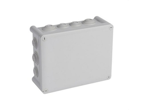 Caja de derivación Plexo IP55. IK07. Dimensiones: 220x170x92mm. 750º. 14 entradas: 8 entradas (Ref. 091915) + 6 entradas (ref. 091916). Cierre por 1/4 de vuelta. Posición abierto/cerrado. Tapa opaca. Gris RAL7035. - Legrand