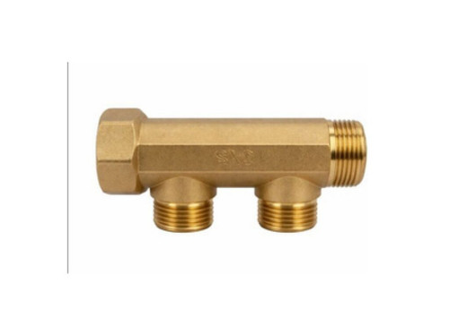Colector latón 2 Salidas macho-hembra 3/4 macho 1/2 35 mm - Trinnity