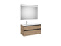 Pack Mueble The Gap 1000X460 2 Cajones Lavabo Izquieda Espejo Eidos Nogal - Roca
