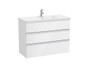 Conjunto Mueble The Gap 1000X460 2 Cajones + Lavabo Centrado Azul mate - Roca