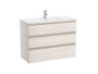 Conjunto Mueble The Gap 1000X460 2 Cajones + Lavabo Centrado Azul mate - Roca